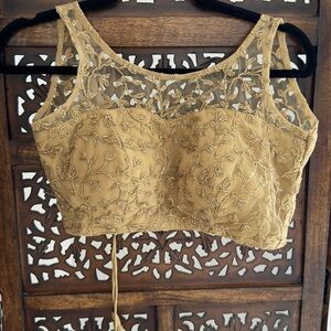 Brand new Designers Originals Gold Embroidered Saree Blouse